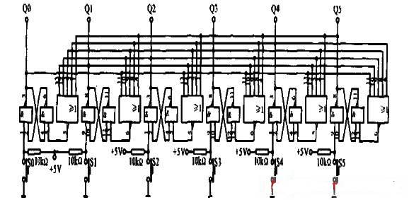 简析6路互斥开关电路