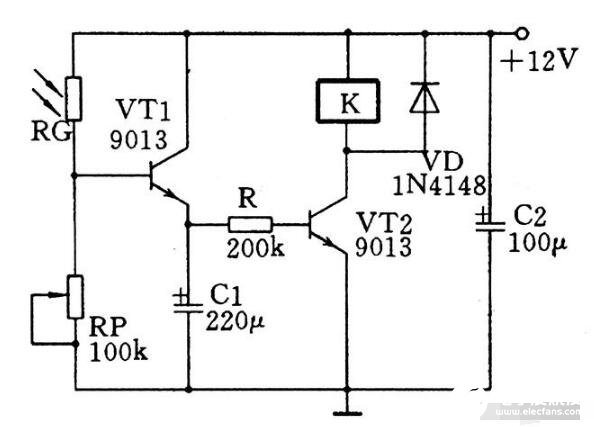 实用的光控延时开关电路图
