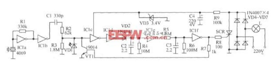 三极管组成的光控开关电路原理图