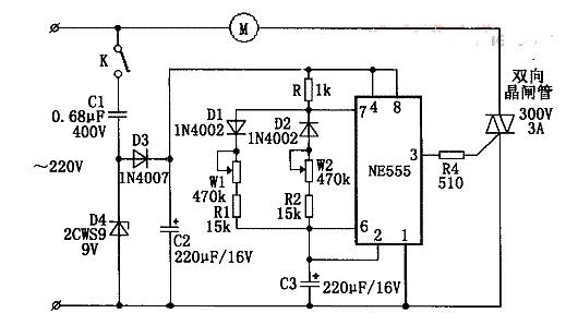 电风扇阵风控制器电路图