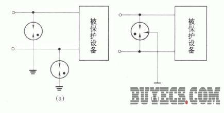 气体二极管组成的三点保护电路