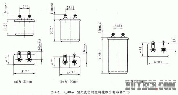 CJ48A型交流密封金属化纸介电容器