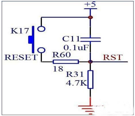 单片机按键复位电路原理和电路图解析