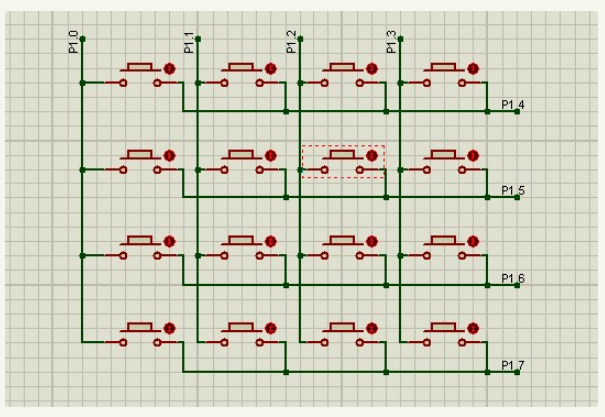 Proteus使用笔记之51单片机4x4矩阵按键