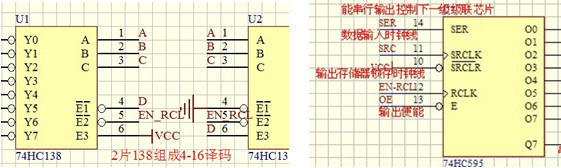 基于74hc595和74hc138的16x40点阵显示