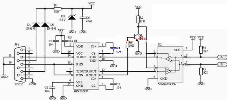 232转485转换器原理图
