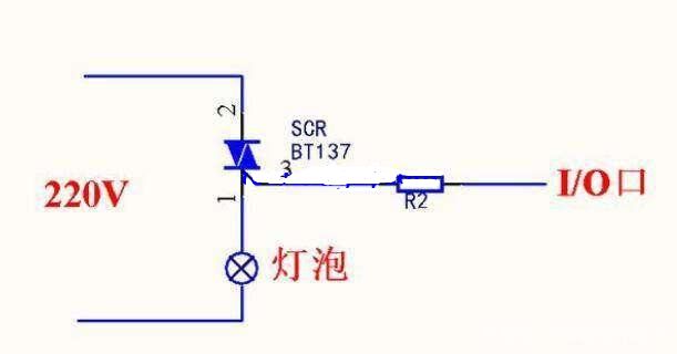 单片机控制220V交流电通断电路原理图解