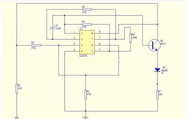 lm358呼吸灯简单电路图