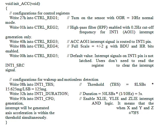 如何用加速度计中断引脚执行唤醒和非运动检测