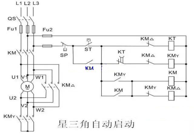 星三角启动电路图和接线图详解