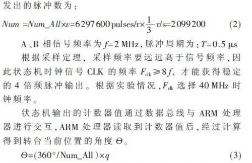 基于FPGA与有限状态机的高精度测角系统的设计与实现