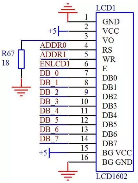 1602液晶引脚图及液晶接口原理图解析
