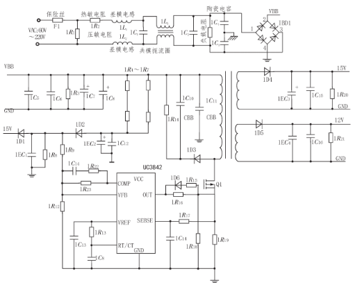 一种基于UC3842应用电路的设计与实现