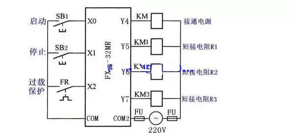 三相绕线式异步电动机串电阻启动接线图