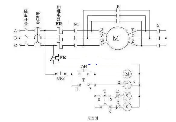 电机星三角启动电路图分析