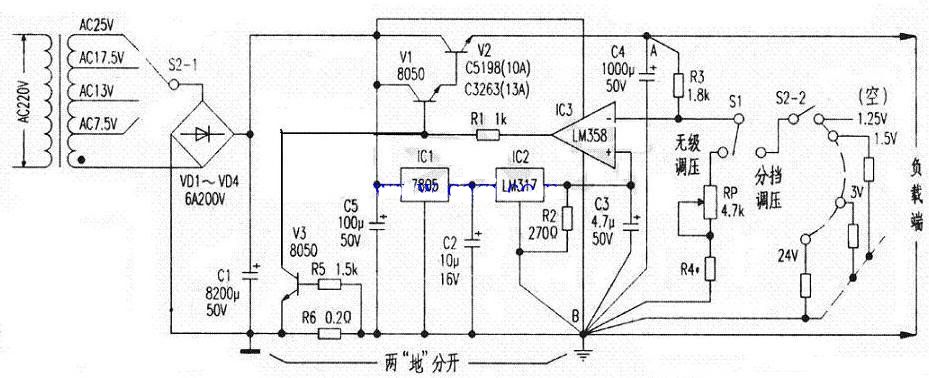 diy大电流可调稳压电源原理图