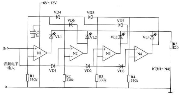 LM324运放制作电平指示器