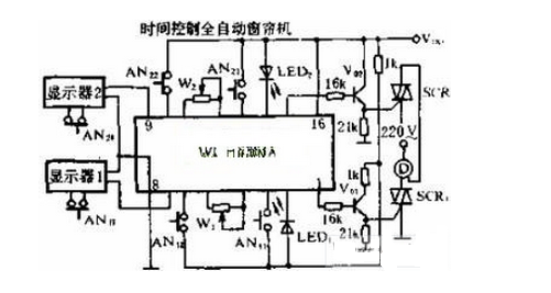 全自动微功耗时控窗帘电路原理图