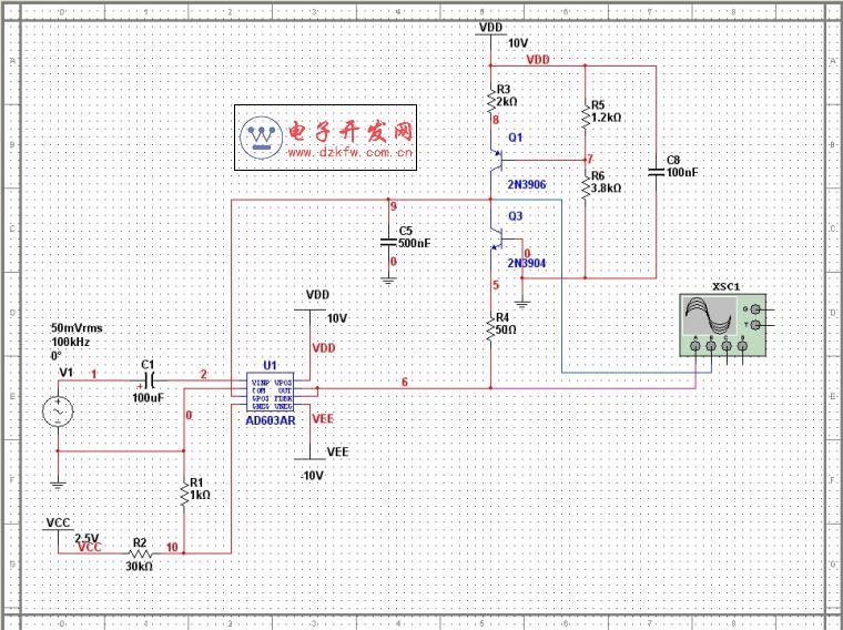 用AD603搭建了一个AGC电路