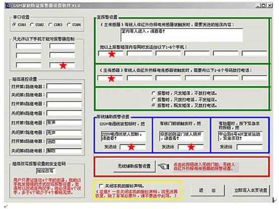 家庭防盗短信报警系统