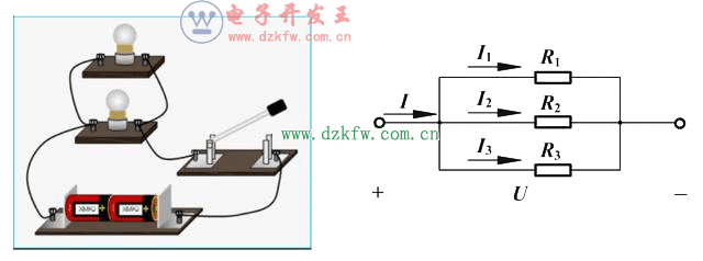 并联电阻接线原理图，并联电路