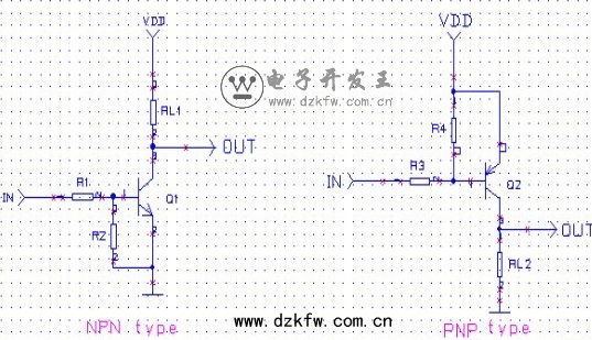 NPN型和PNP型基本开关原理图