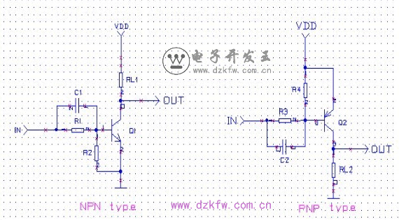 实用的NPN型和PNP型开关原理图1