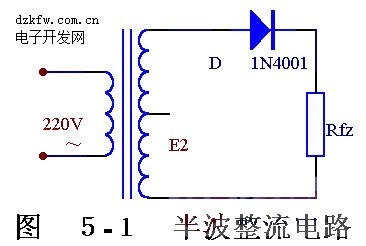 半波整流电路原理图