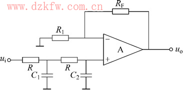 一阶有源低通滤波电路
