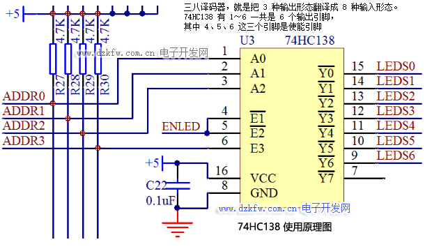 38译码器真值表讲解_74138译码器