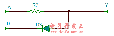 用1个二极管和1个电阻也可以组成与门