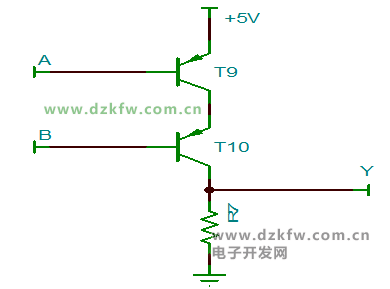 用2个PNP三极管搭建的或非门，