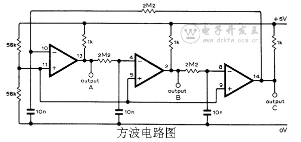 17HZ方波电路图，方波电路，方波电路发生器