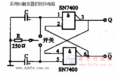 采用RS触发器的防抖电路