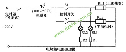 电烤箱的电路原理图