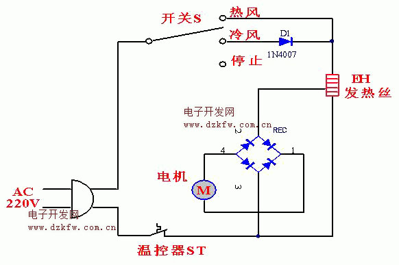 电吹风电路原理图